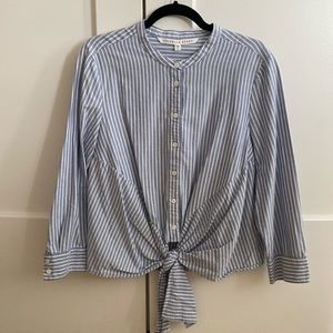 Veronica Beard Blue & White Stripe button down